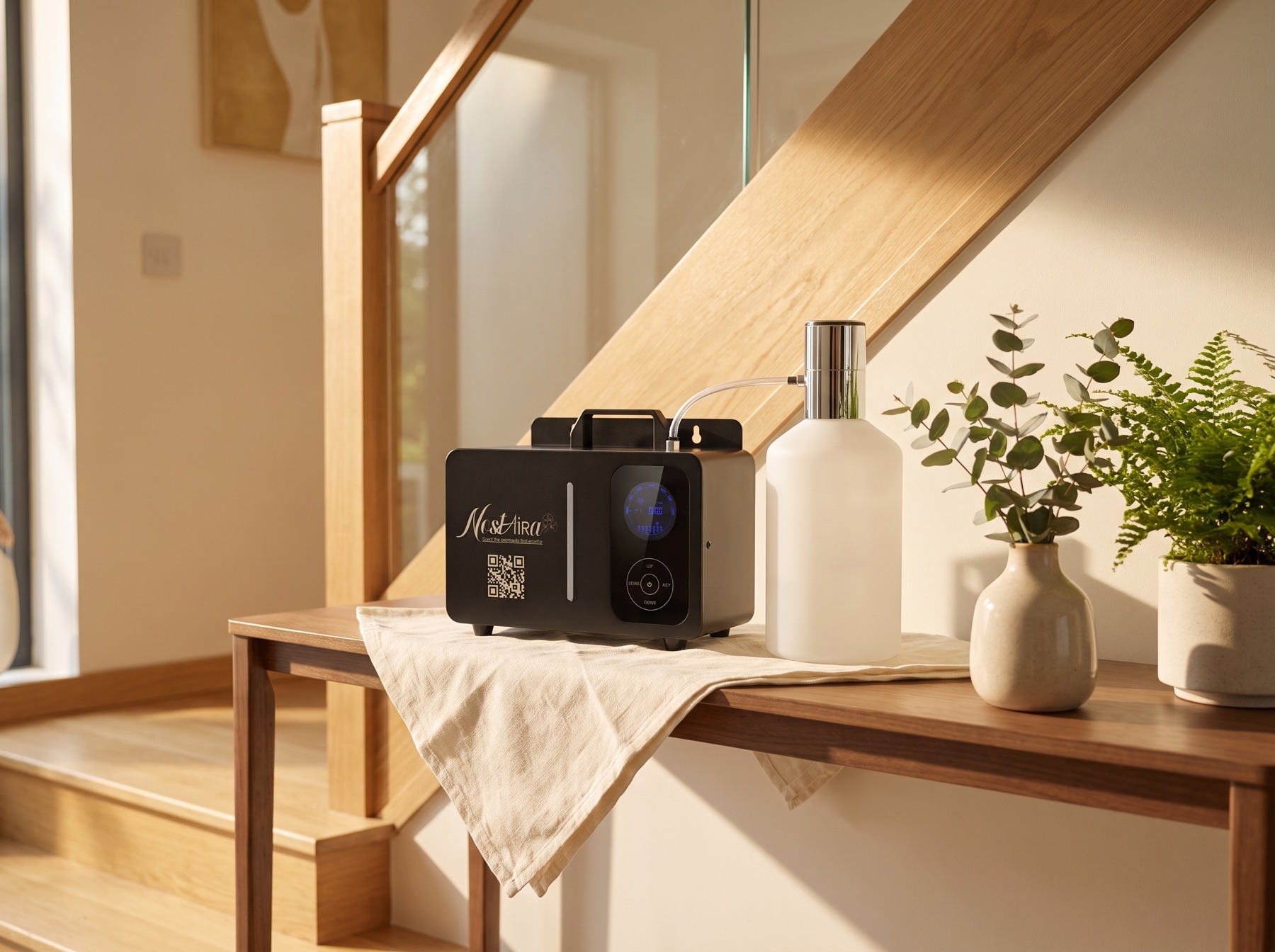 The Nostaira diffuser in a softer, morning-light entryway